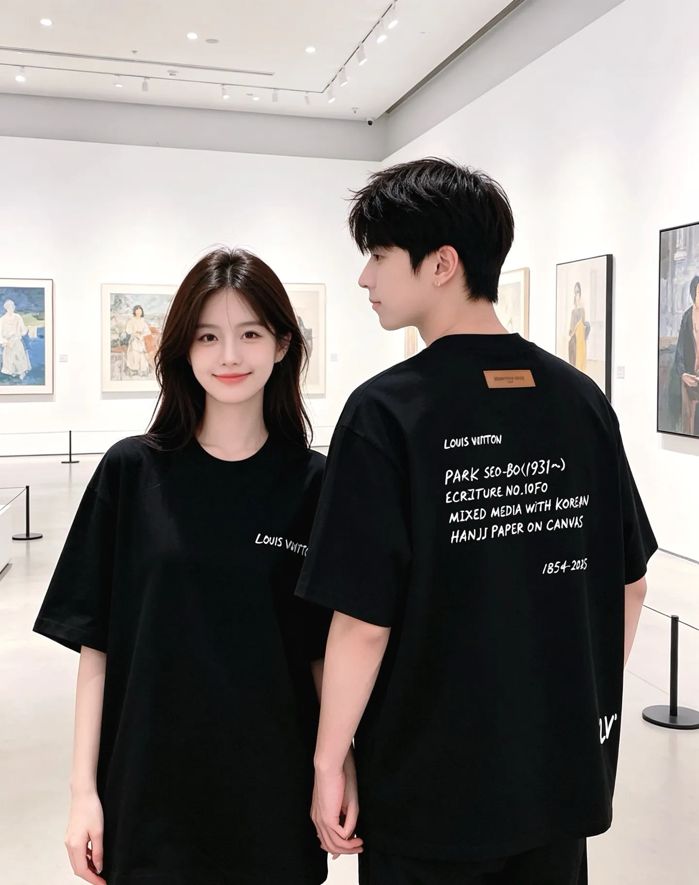 Louis Vuitton/Louis Vuitton short sleeves with slogan printed letters on the chest
